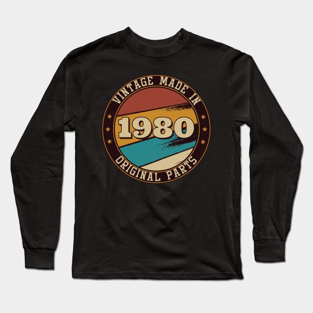 Vintage Made In 1980 40th Birthday Men Long Sleeve T-Shirt by Bestseller
